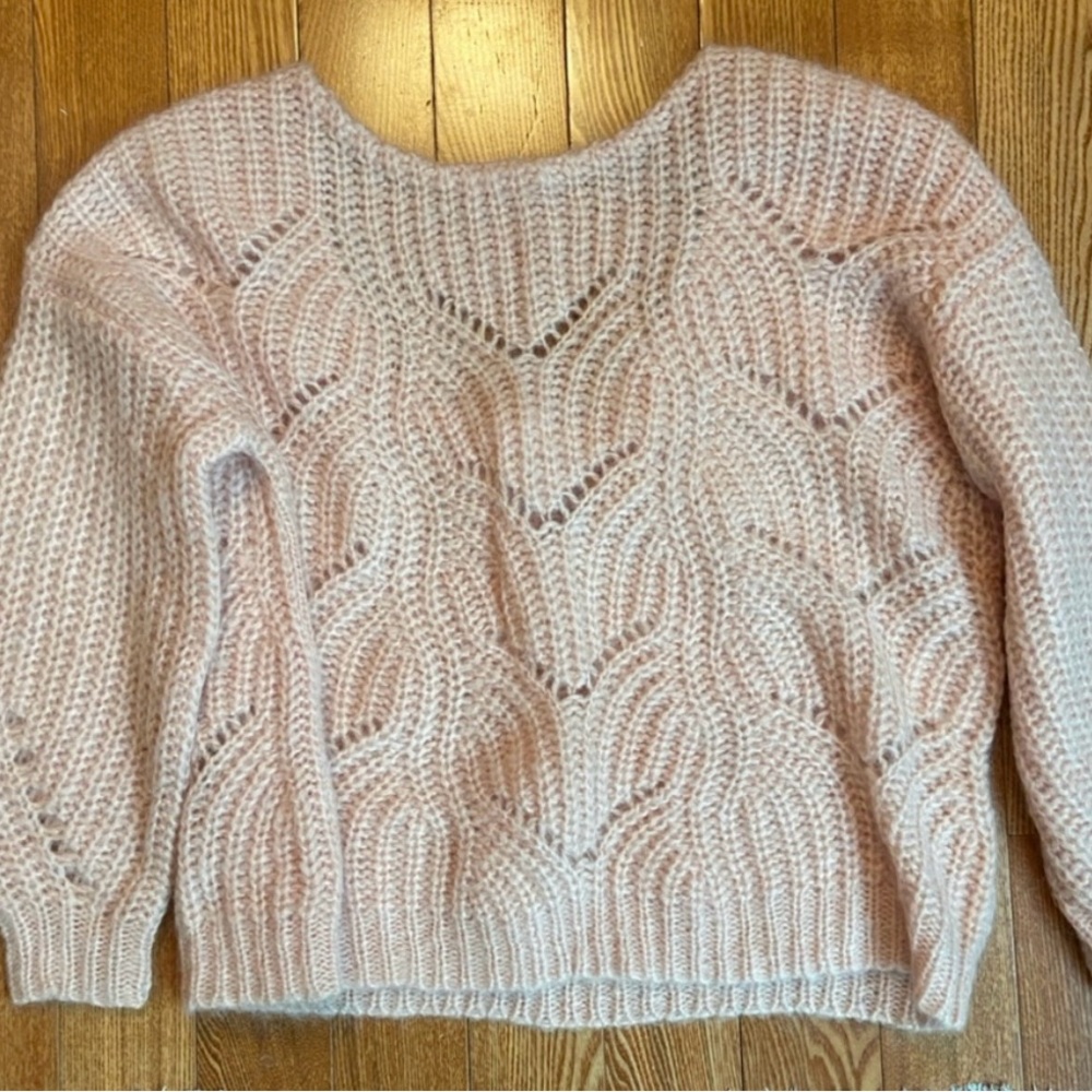 Sezane Pink Knit Sweater View 4